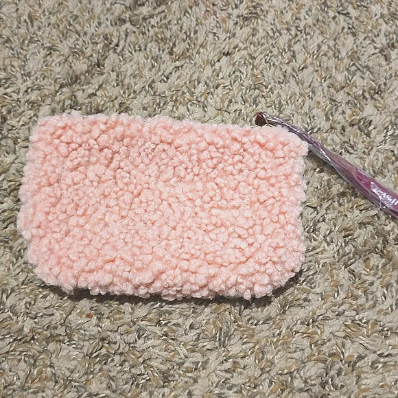 Ipsy Pink Shearling Makeup Bag - Bundle and Save - Picture 1 of 3